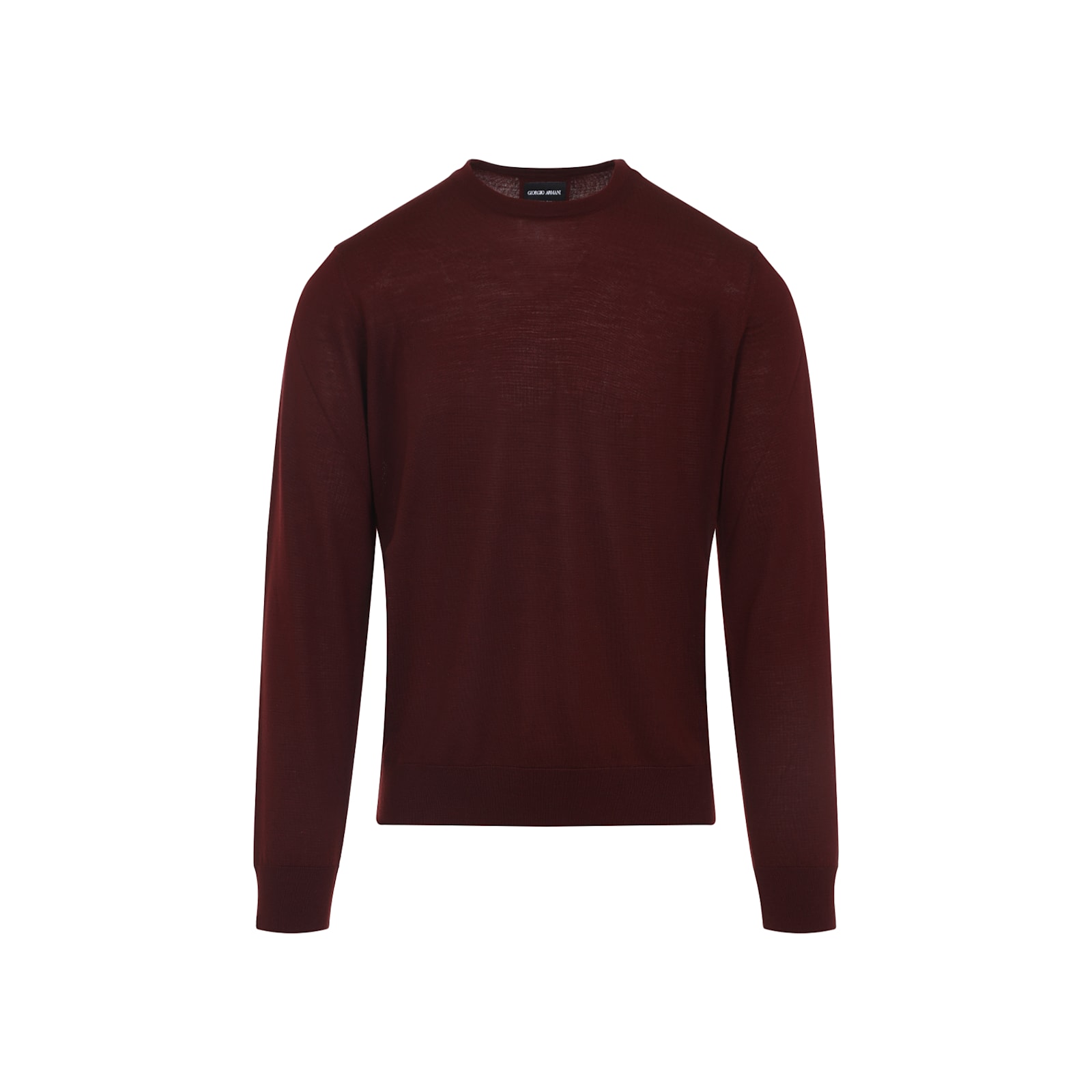 Giorgio Armani Crew Neck Wool Sweater In Red