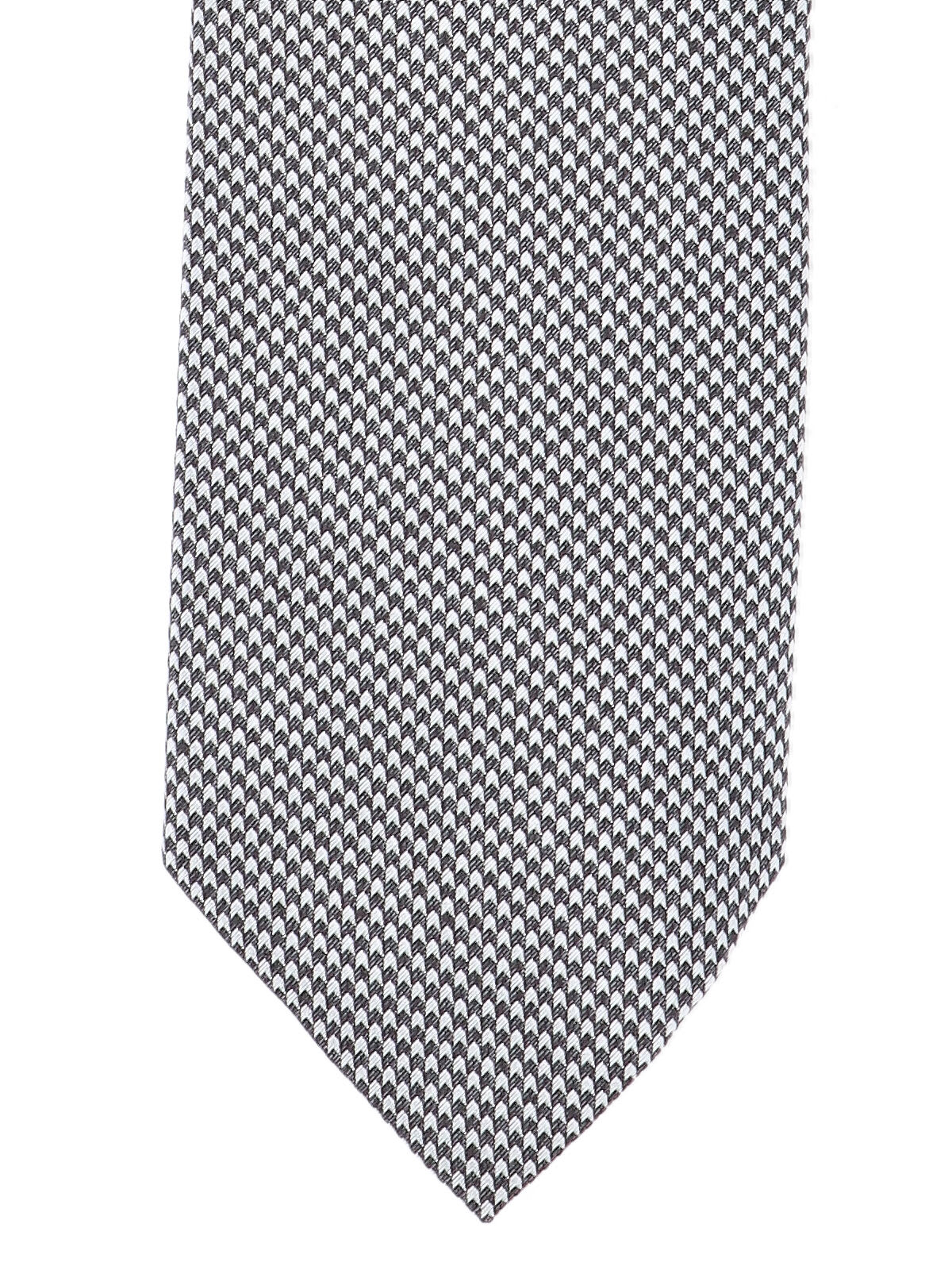 Tom Ford Textured Houndstooth Tie In Grey And Black In Gray