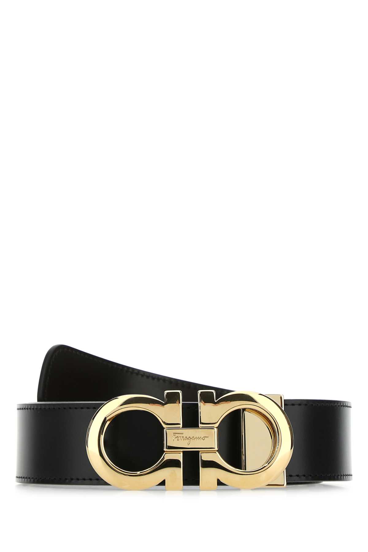 Black Leather Reversible Belt