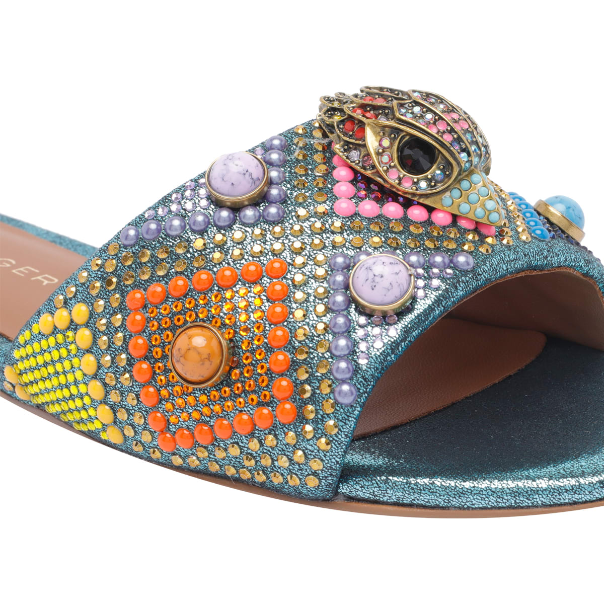KURT GEIGER KENSINGTON JEWEL FLAT SANDALS 
