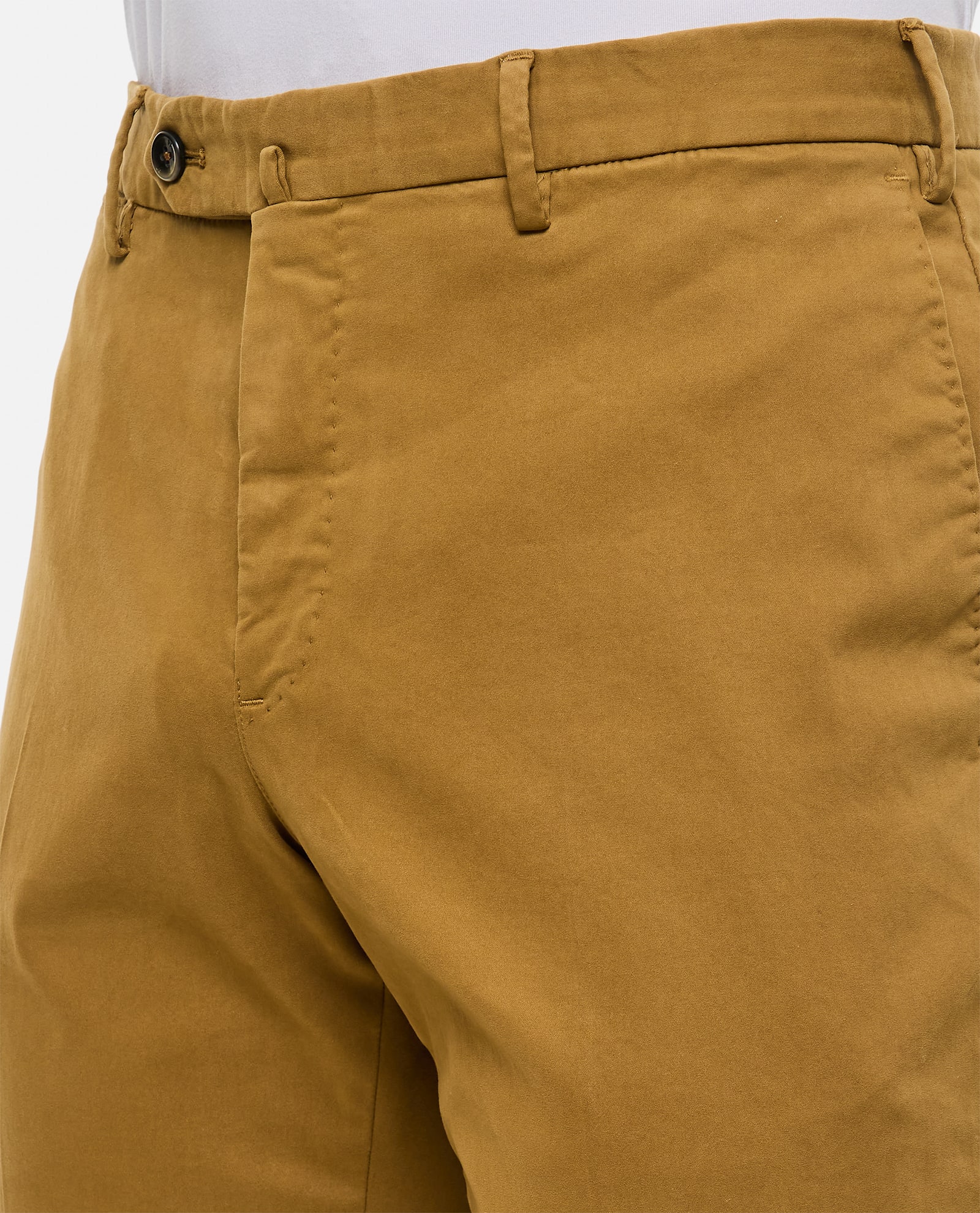 Pt Torino Slim Cotton Trousers In Beige
