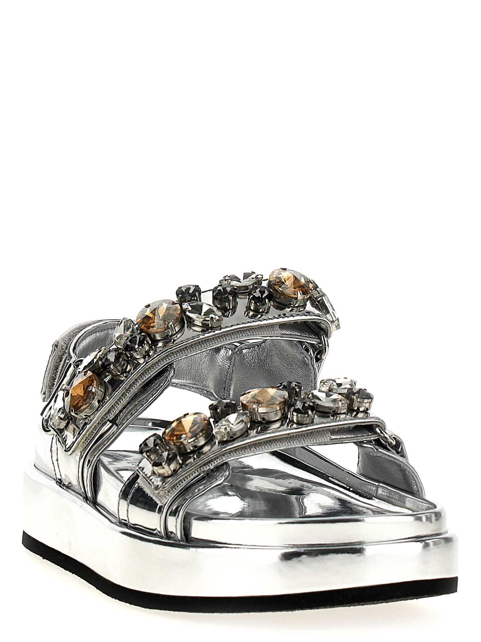 Tory Burch Silver Kira Sandals In Silver