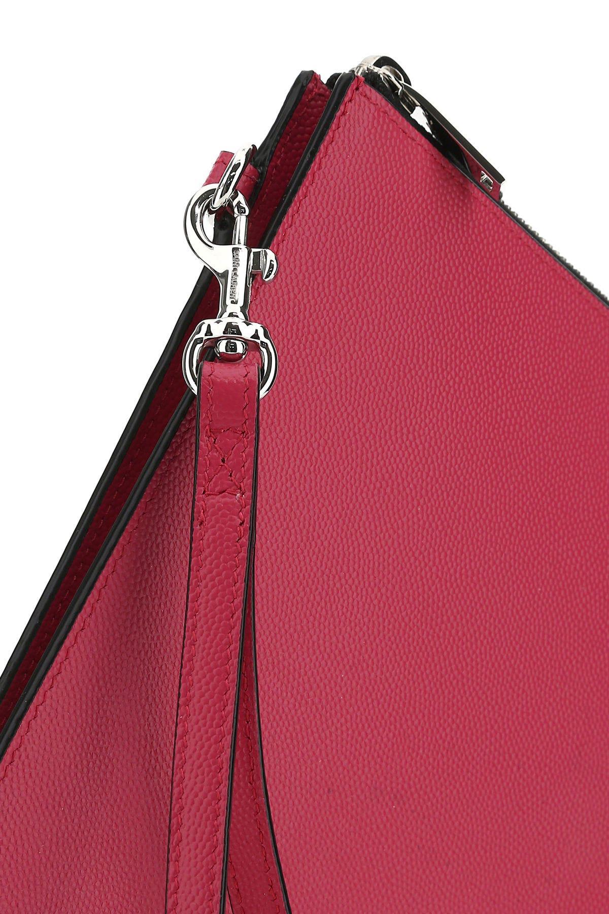 Shop Saint Laurent Fuchsia Leather Tablet Case