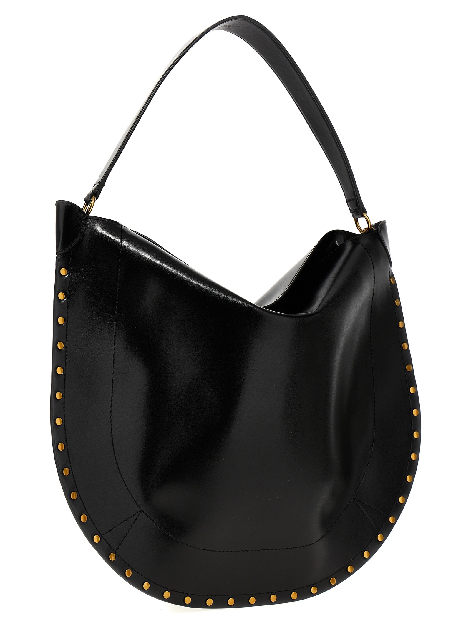 Shop Isabel Marant Oskan Hobo Soft Shoulder Bag In Black