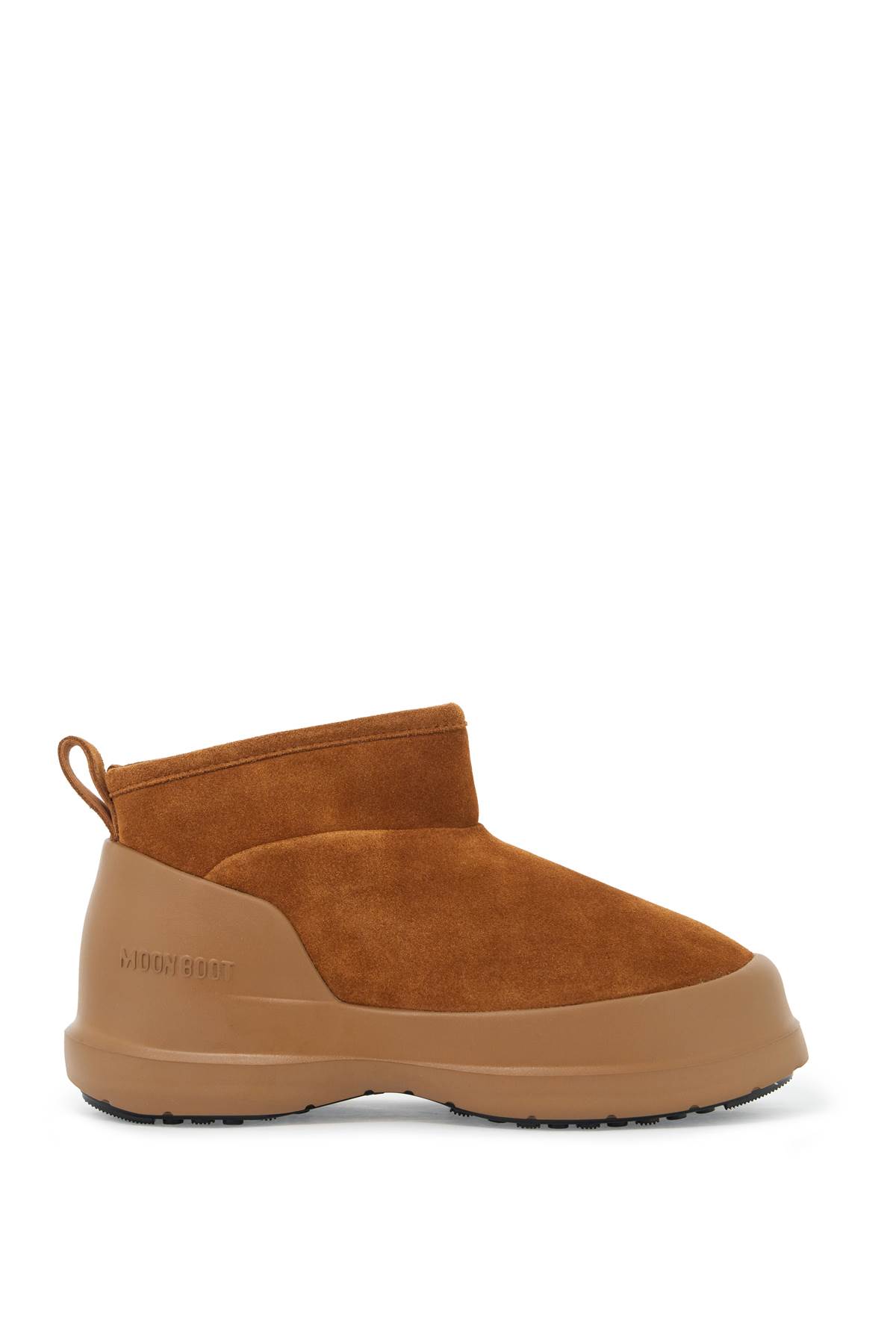 Shop Moon Boot Luna Low Suede Leather Ankle In Cognac (brown)