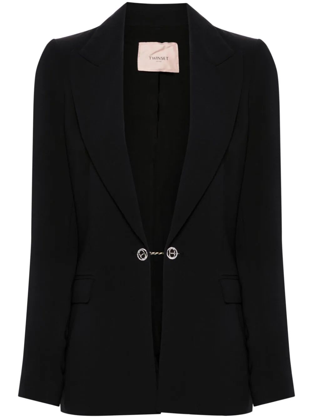 Shop Twinset Single Breasted Jacket In Black
