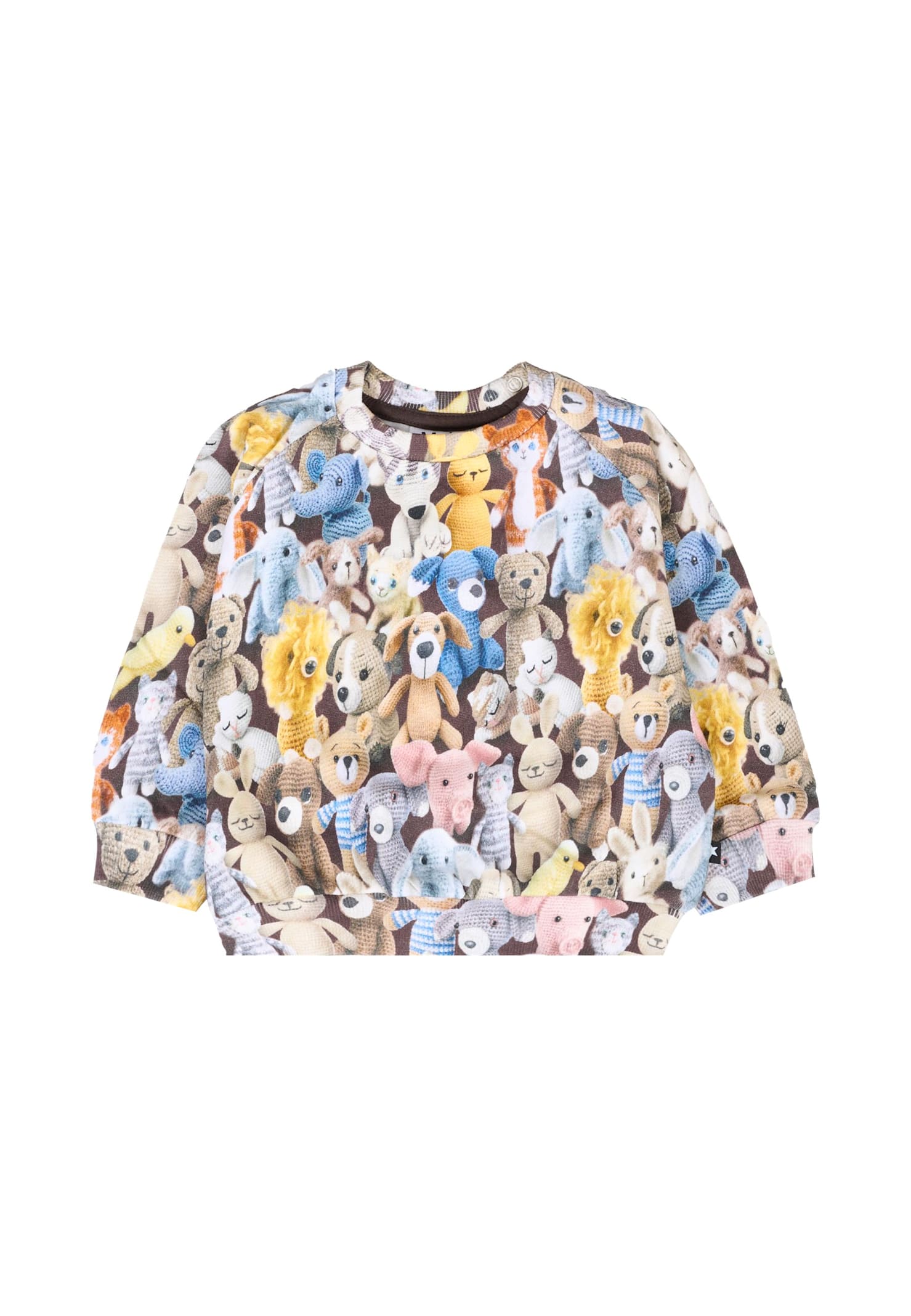 Molo Blue Sweatshirt For Baby Boy With Bear In Multi