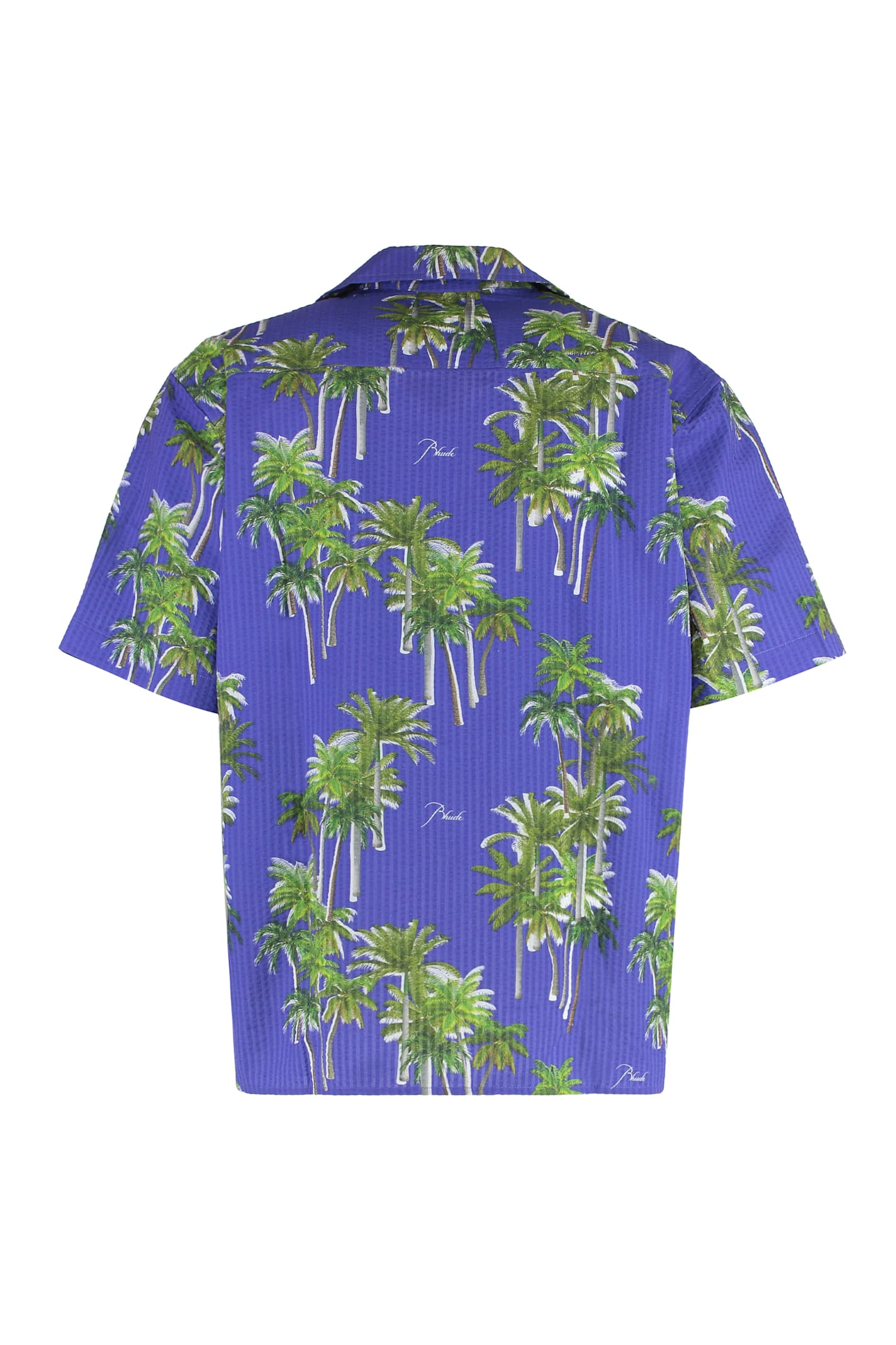 Rhude Printed Short Sleeved Shirt In Purple