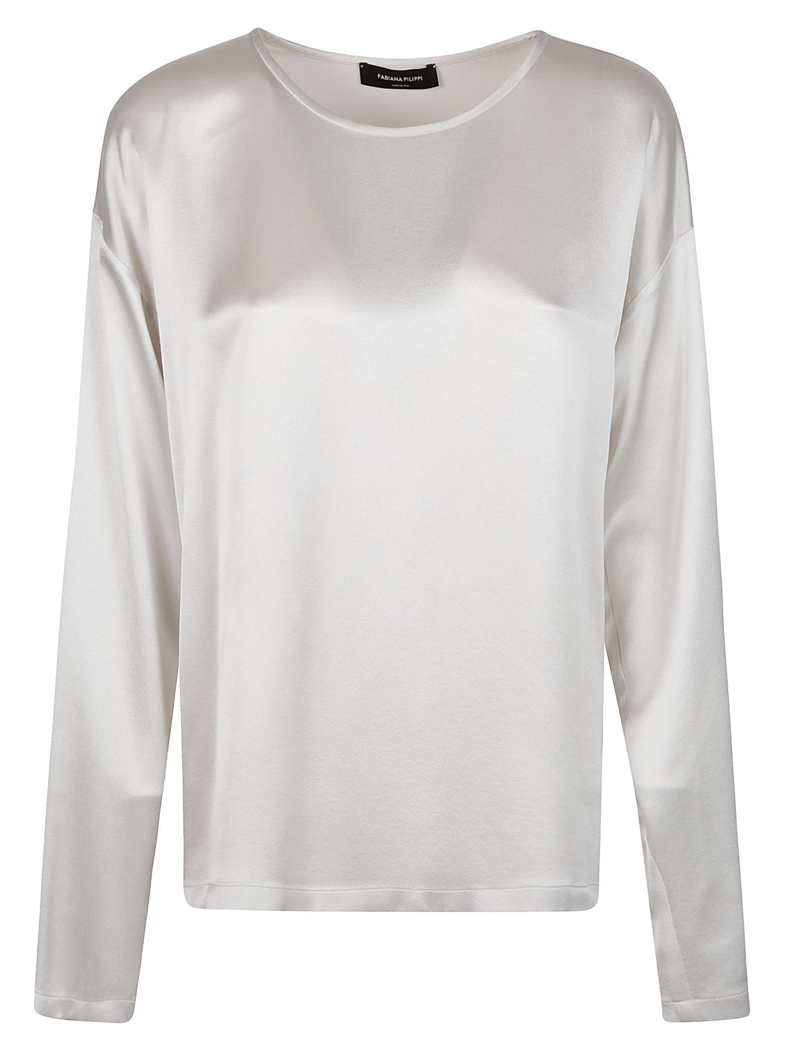 Shop Fabiana Filippi Long Sleeve Blouse In Perla