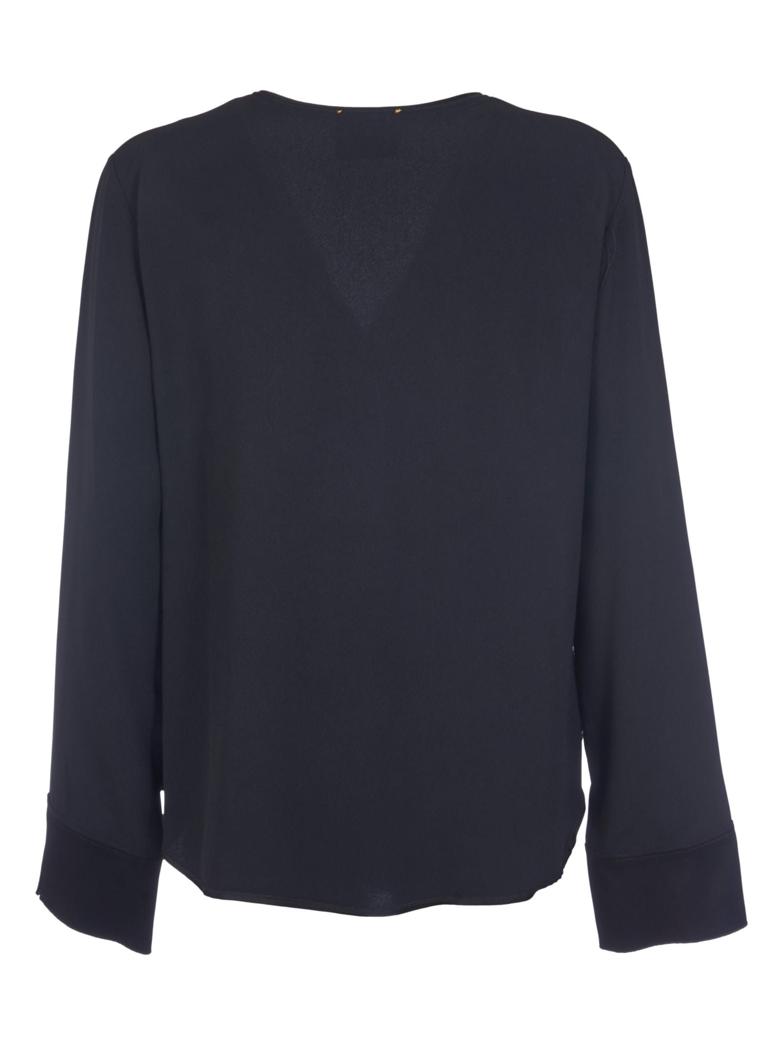 Shop Forte Forte V-neck Long-sleeved Top In Black