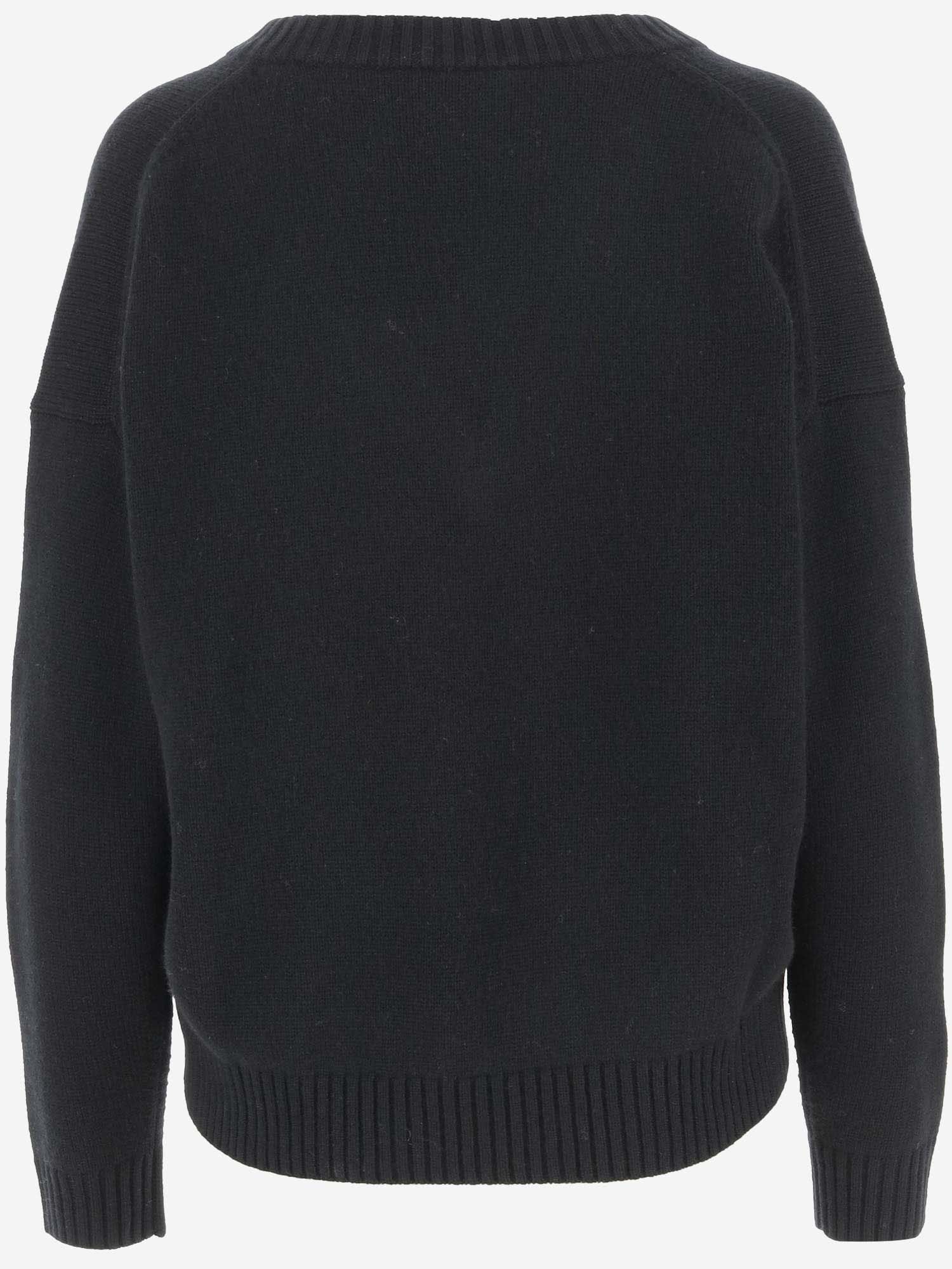 Shop Allude Wool And Cashmere Sweater In Black