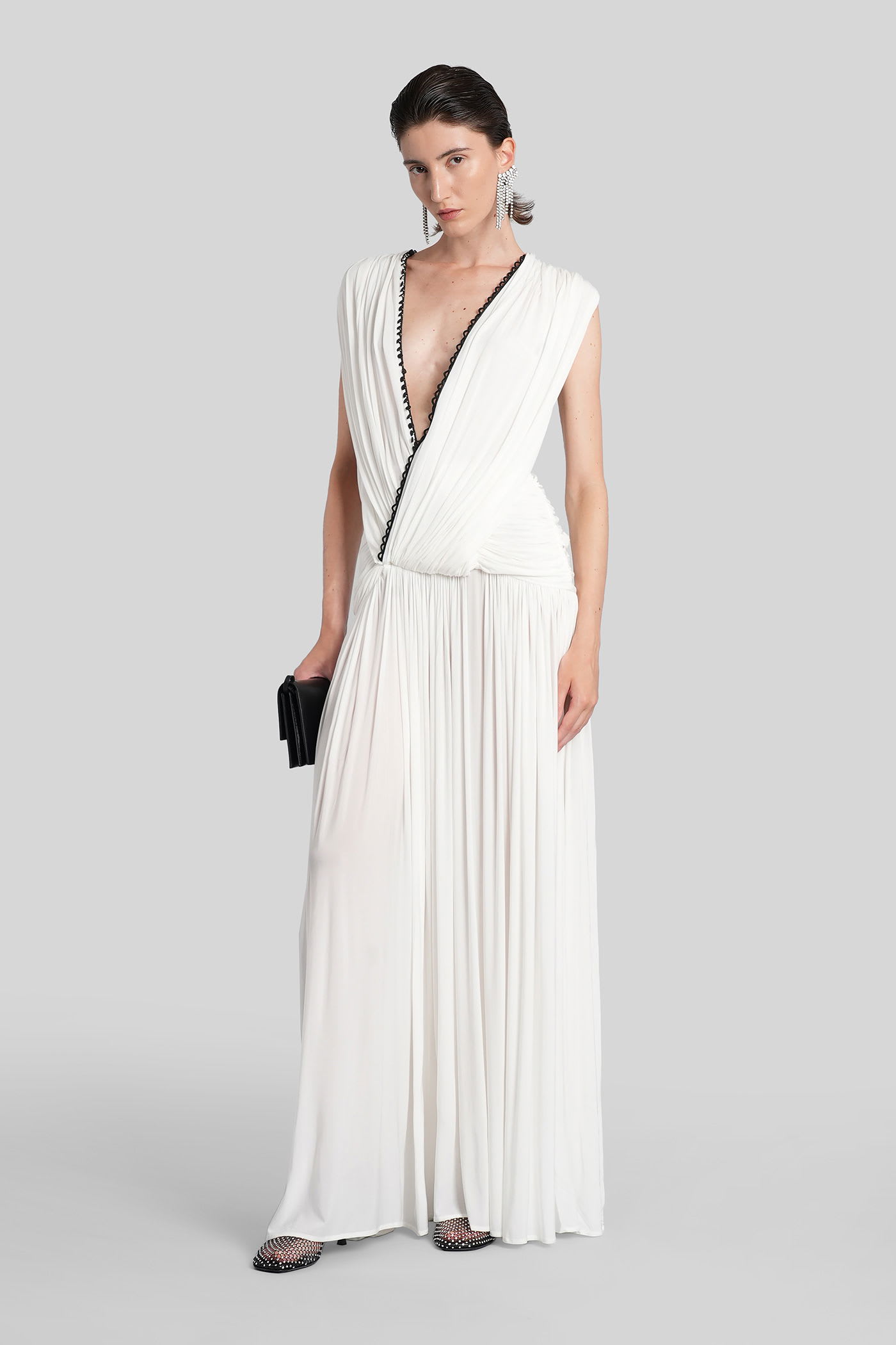Christopher Esber Plunge V-neck Dress In White