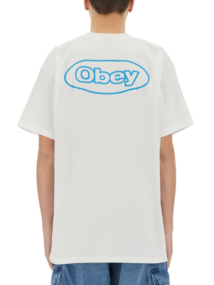 Obey Logo-print T-shirt In White