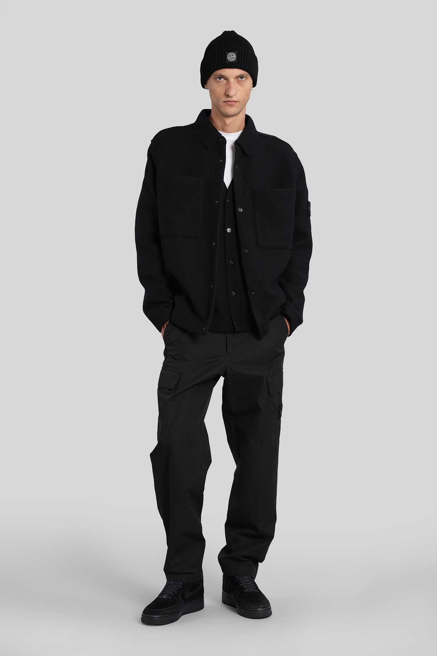 Stone Island Pants In Black Cotton In Black