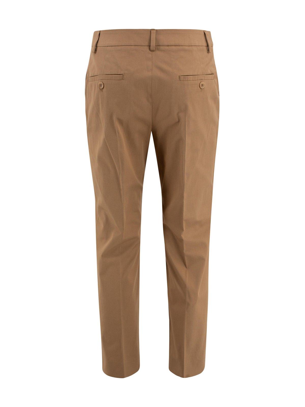 Weekend Max Mara Straight Leg Cropped Pants In Brown