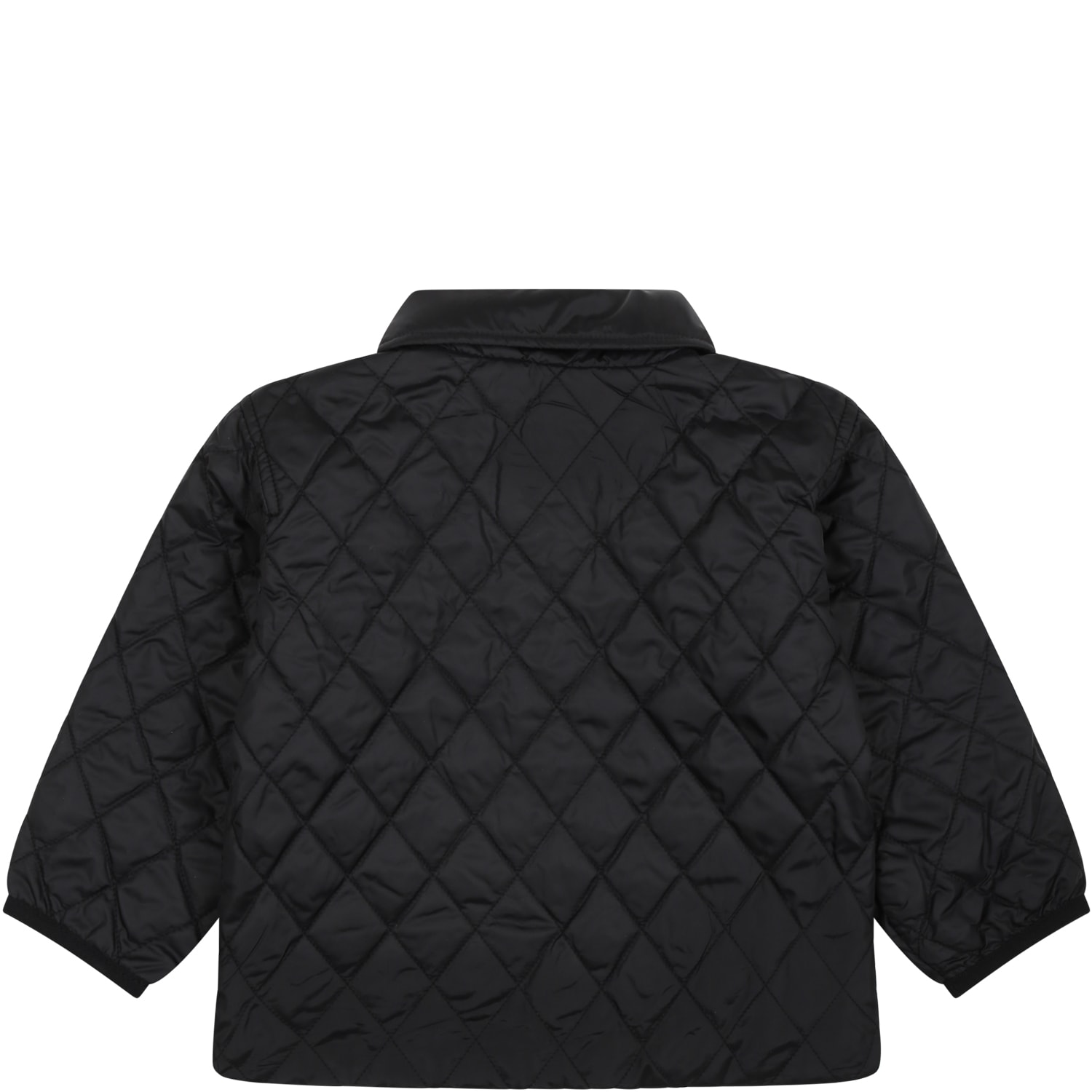 Shop Calvin Klein Black Down Jacket For Baby Boy With Logo