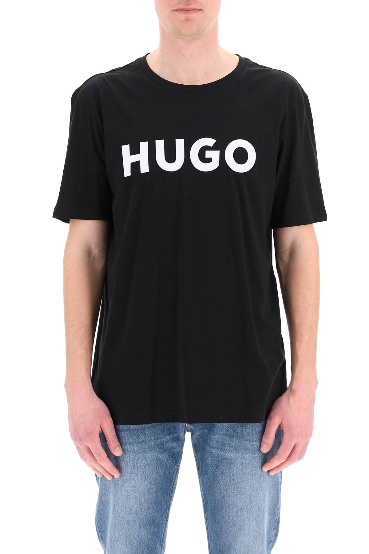 Hugo Boss Hugo Dulivio Crew Neck Short Sleeve T Shirt Navy In Black 1