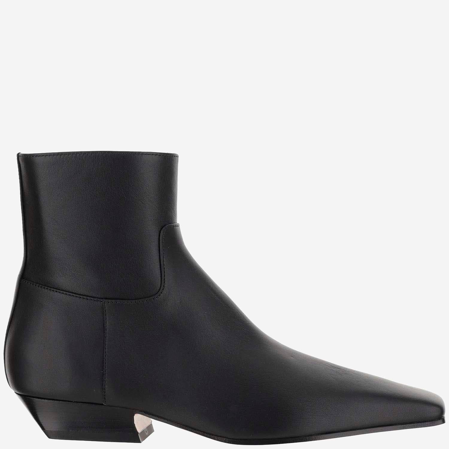 Shop Khaite Leather Ankle Boots In Black