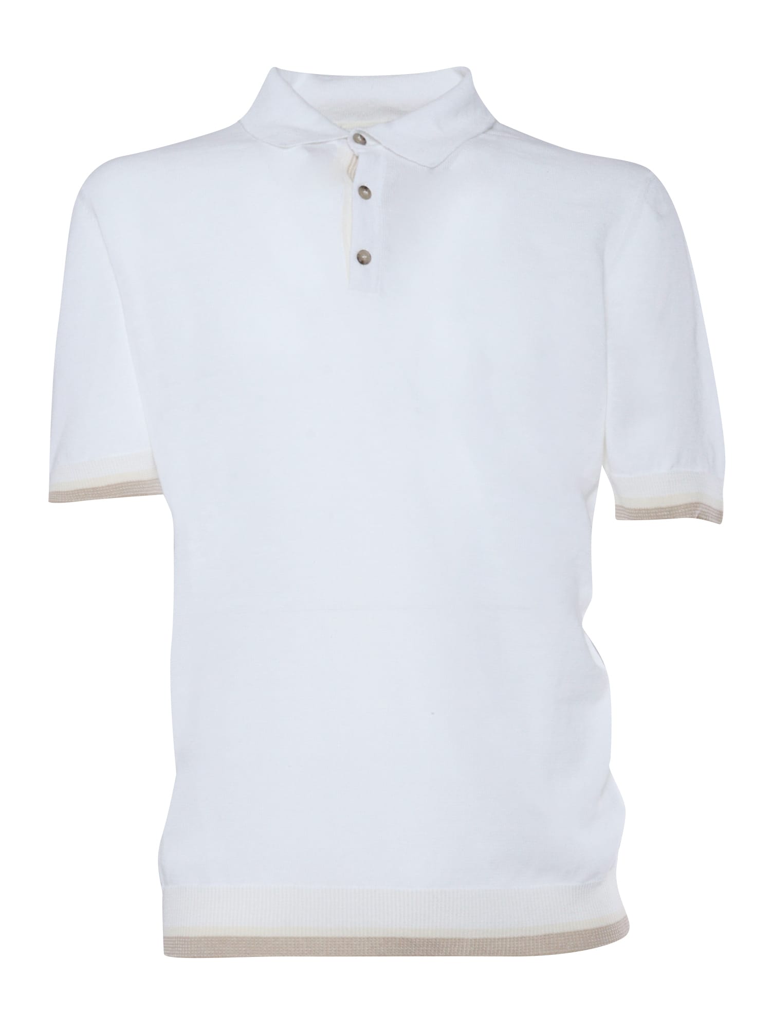 White Tricot Polo Shirt
