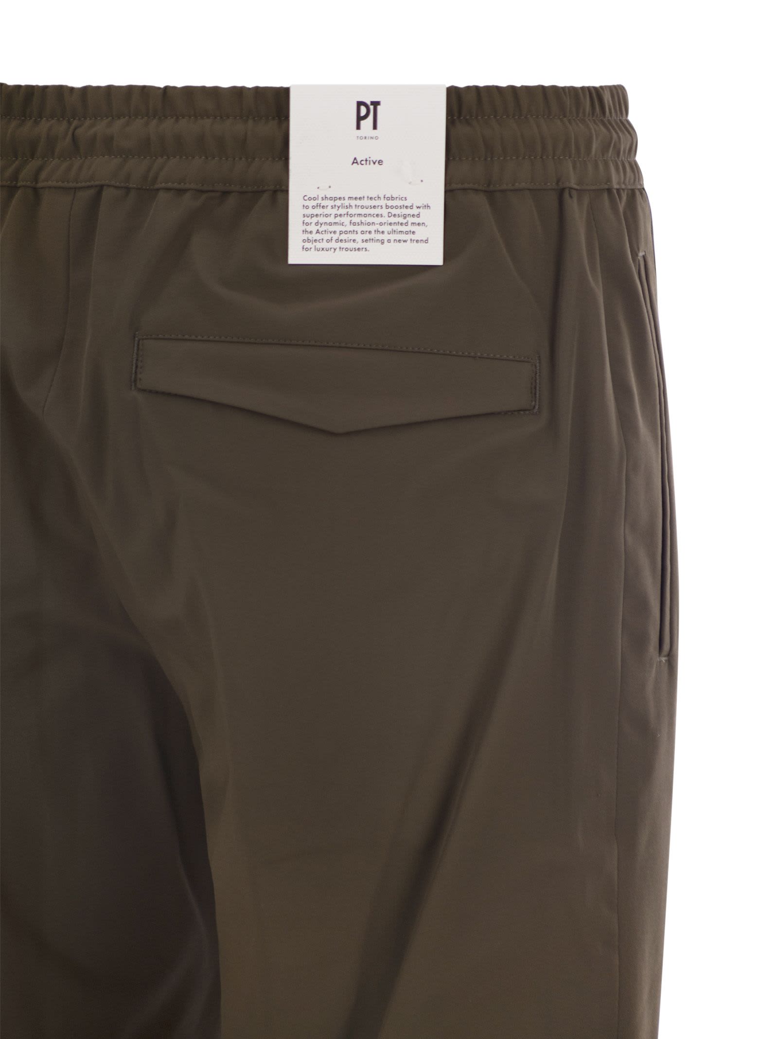 Shop Pt Torino Omega - Trousers With Technical Fabric In Non Definito