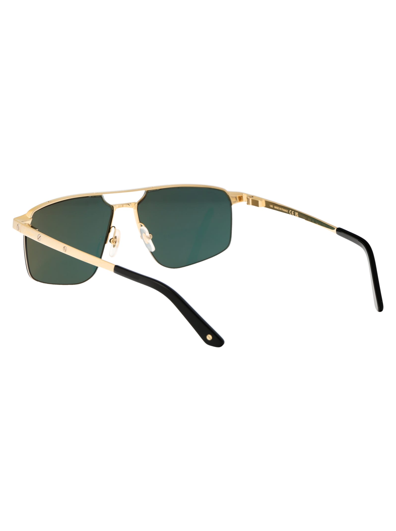 Shop Cartier Ct0385s Sunglasses In 002 Gold Gold Green