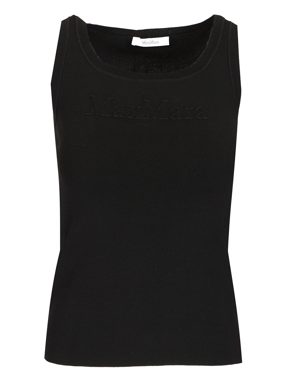 Max Mara Sleeveless Top With Logo Tops Black
