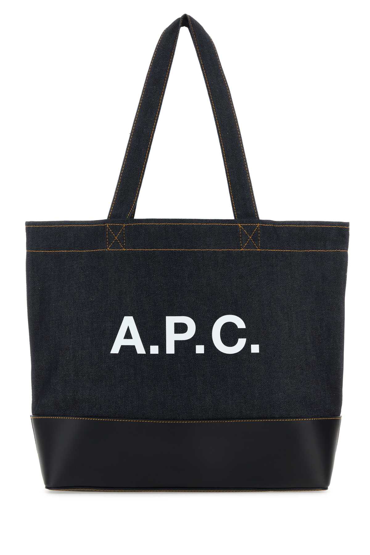 Blue Denim And Leather Axel Shopping Bag