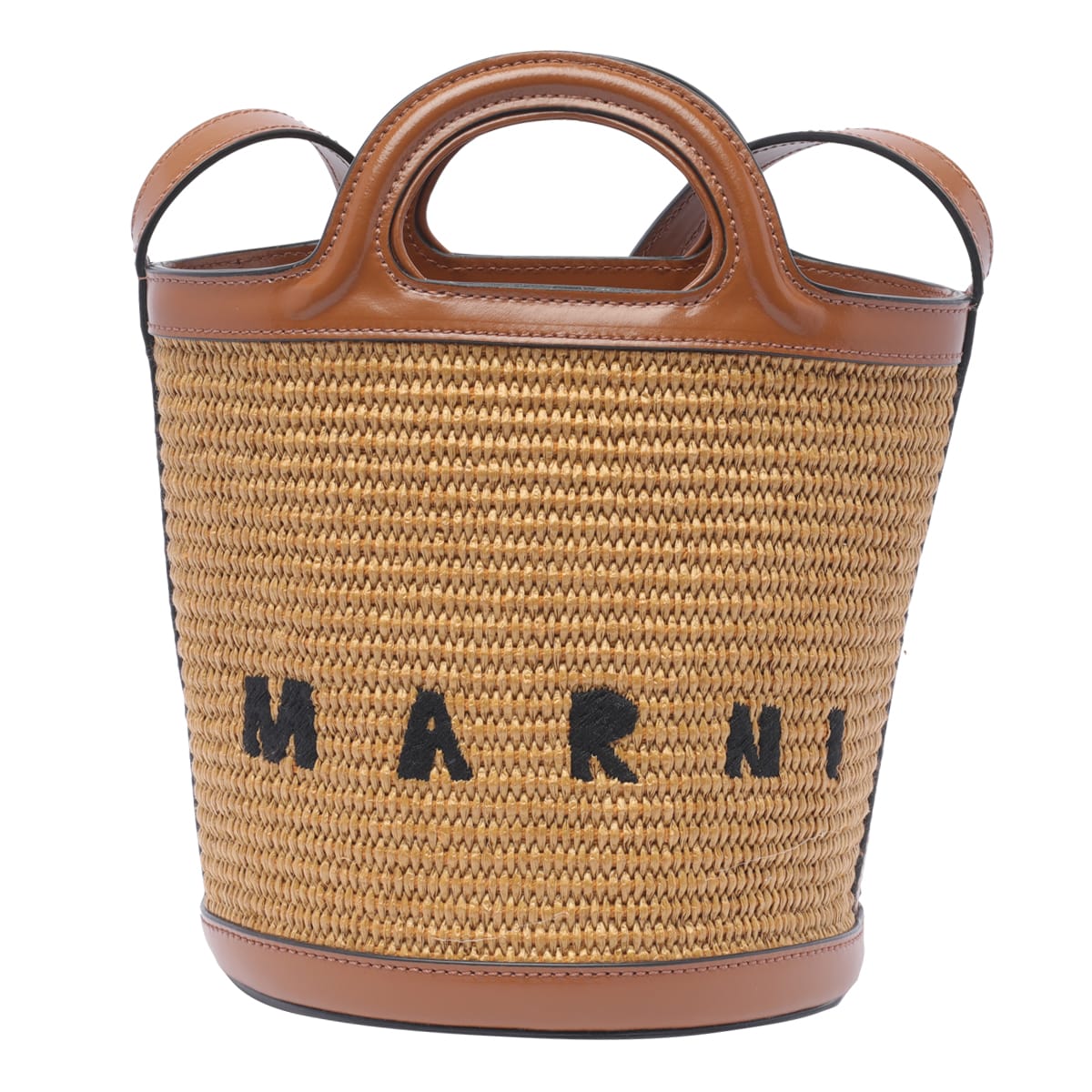 Shop Marni Small Tropicalia Bucket Bag In Brown