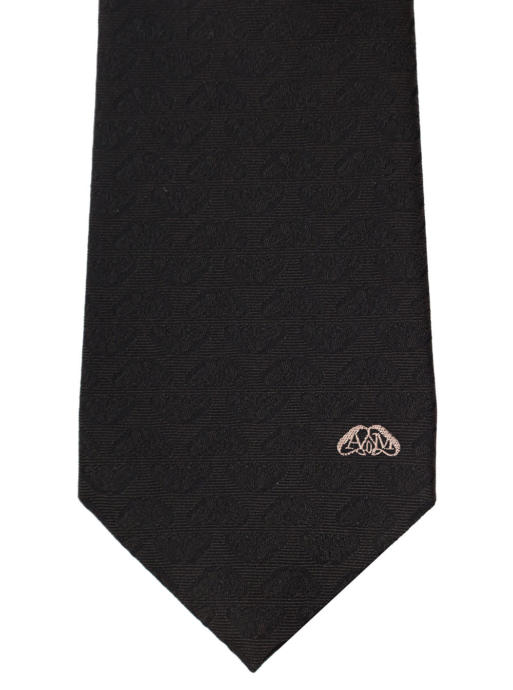 Shop Alexander Mcqueen Black Pre-tied Tie With Seal Logo Embellishment In Silk Man