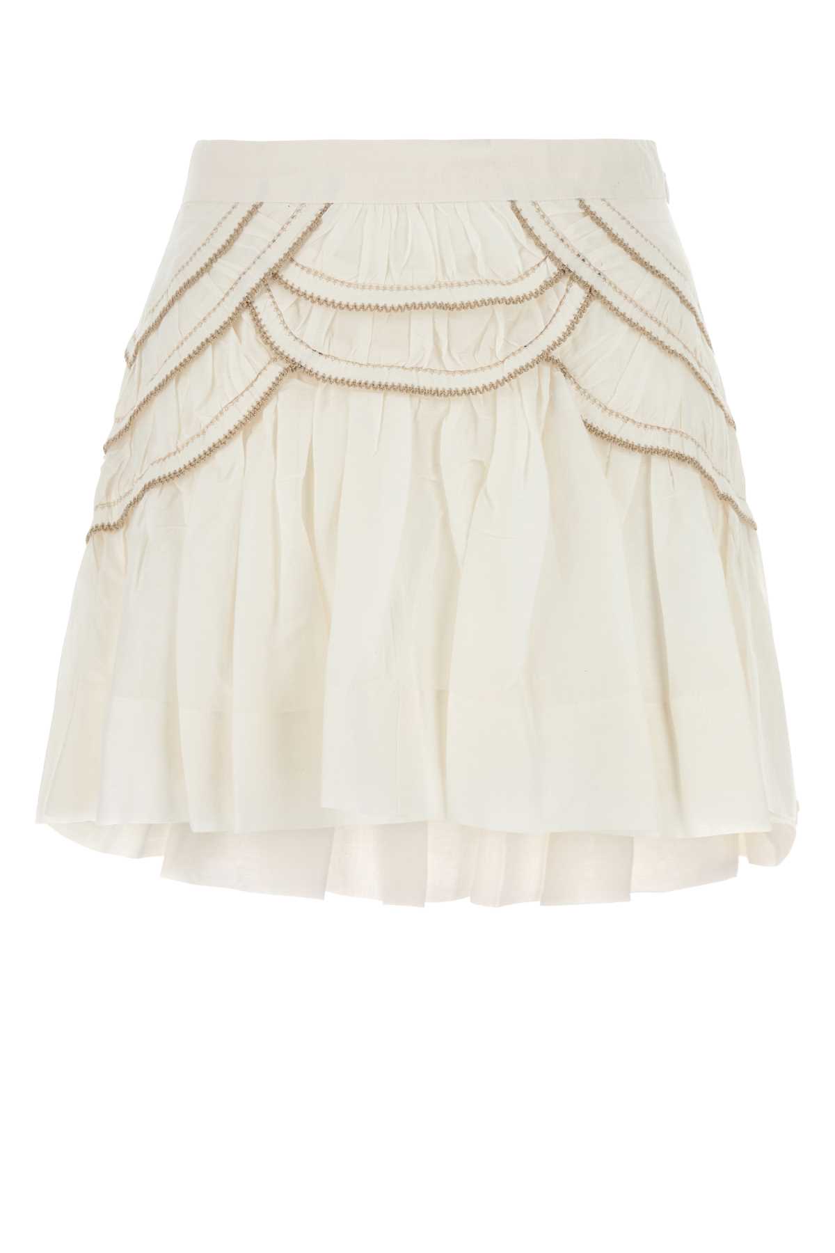 Isabel Marant Étoile Isabel Marant Etoile White Cotton Blend Ceola Mini Skirt In Neutral