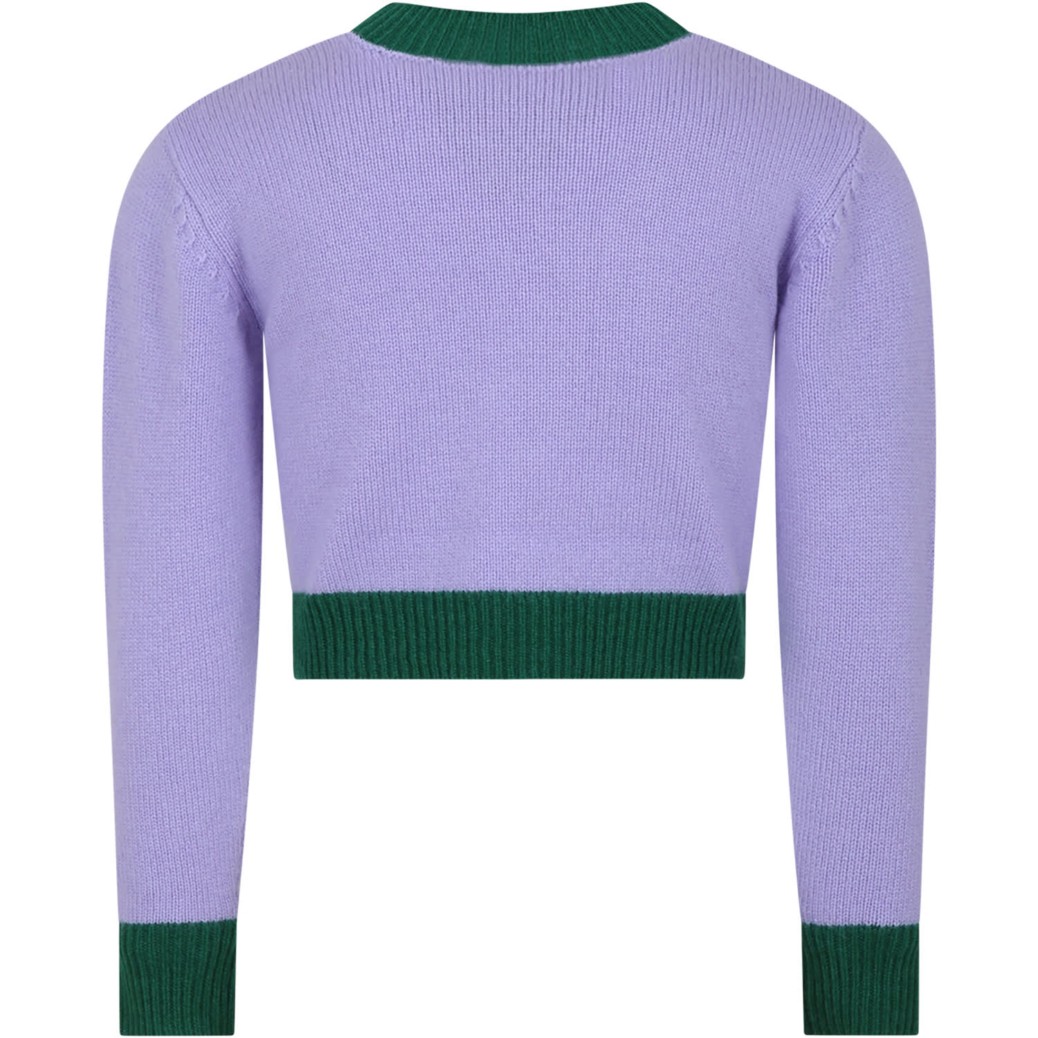 Shop Marni Purple Sweater For Girl With Logo In Violet