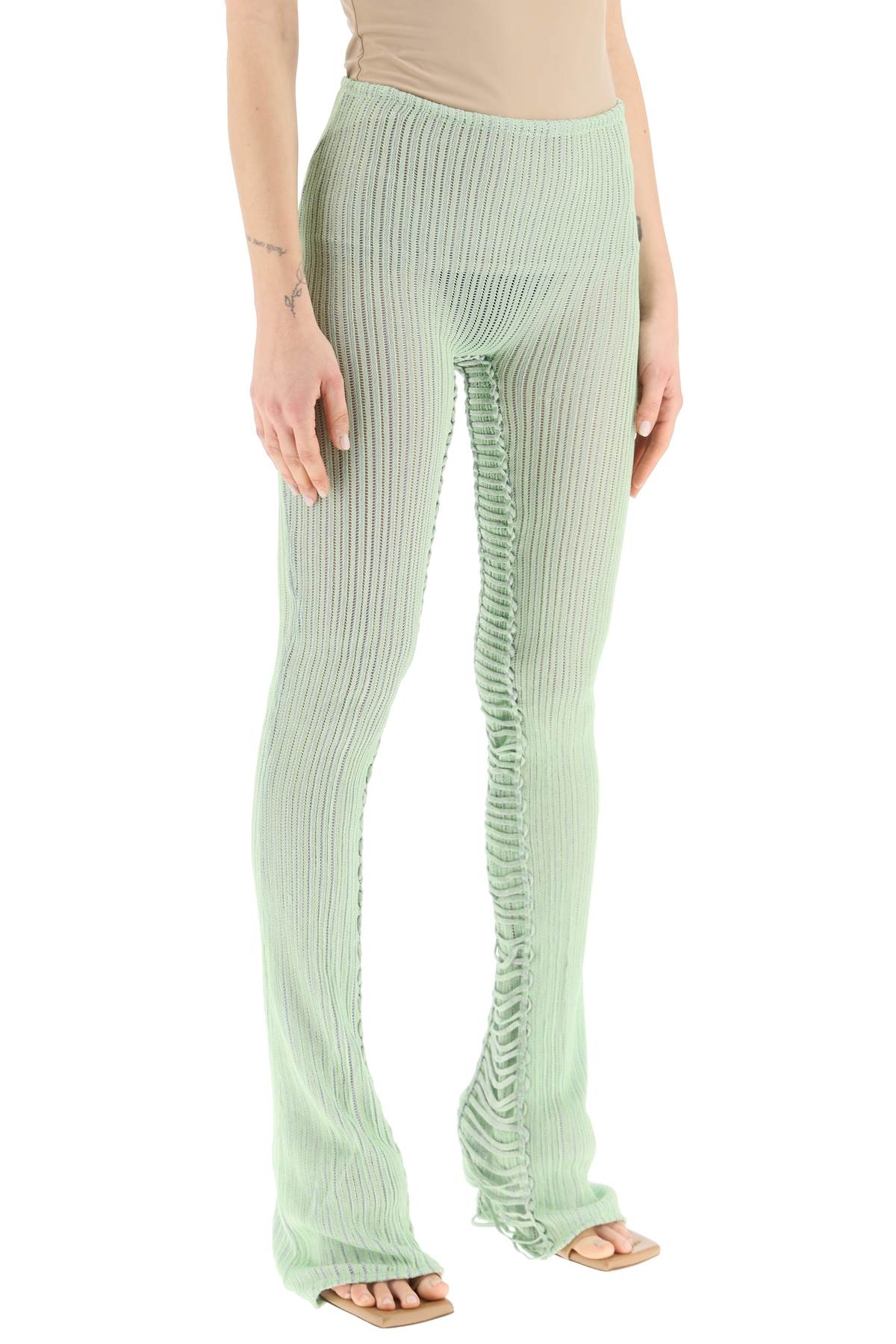 Jelly Knitted Flared Trousers In Multi-colored