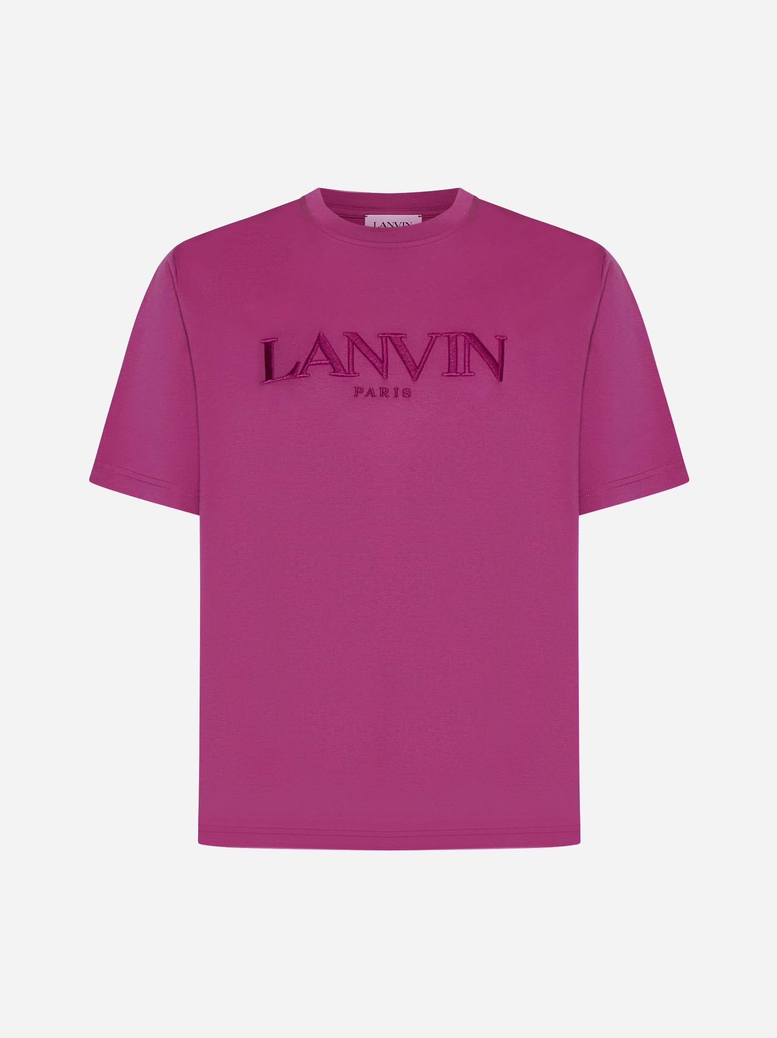 Shop Lanvin Logo Cotton T-shirt In Fuchsia