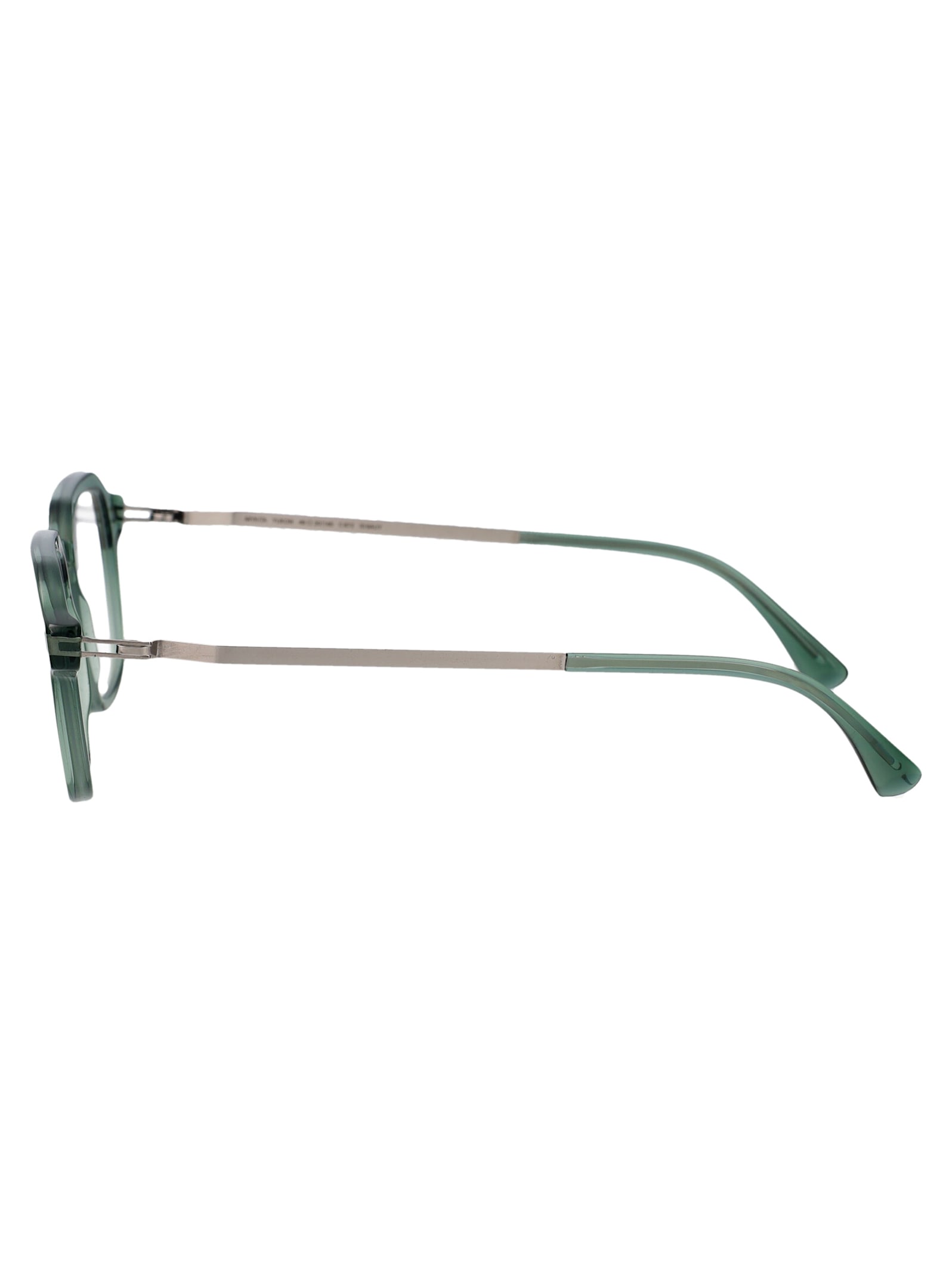 Shop Mykita Yukon Glasses In C191-cypress Green/shiny Silve