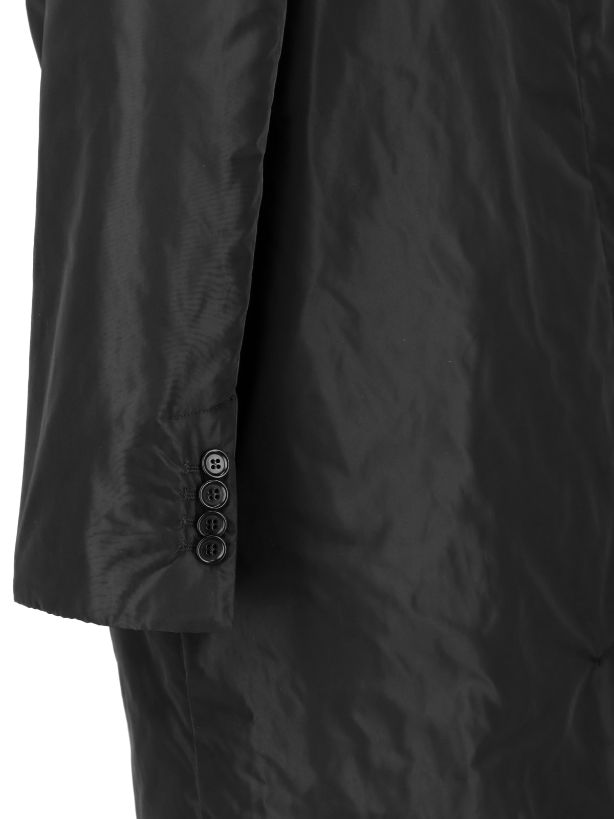 Aspesi Long Jacket With Buttoned Cuffs And Pockets In Black