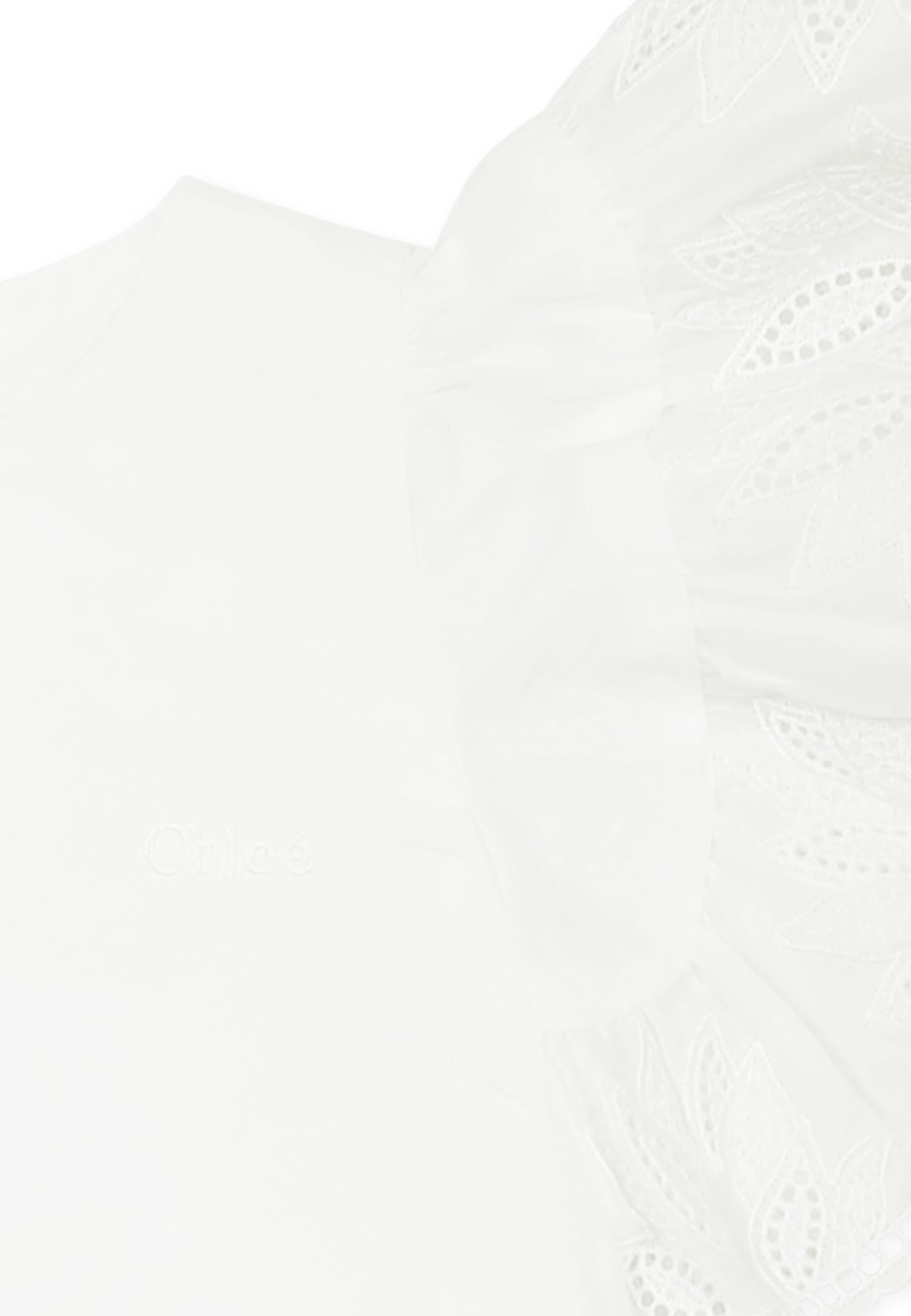 Shop Chloé White Romper For Baby Girl With Logo