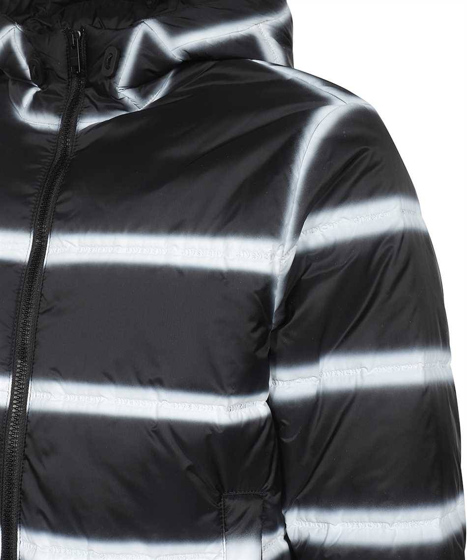 Givenchy Hooded Stripe-pattern Jacket In Black