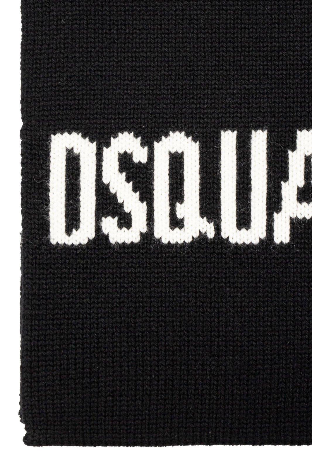 Shop Dsquared2 Logo-intarsia Scarf  In Black