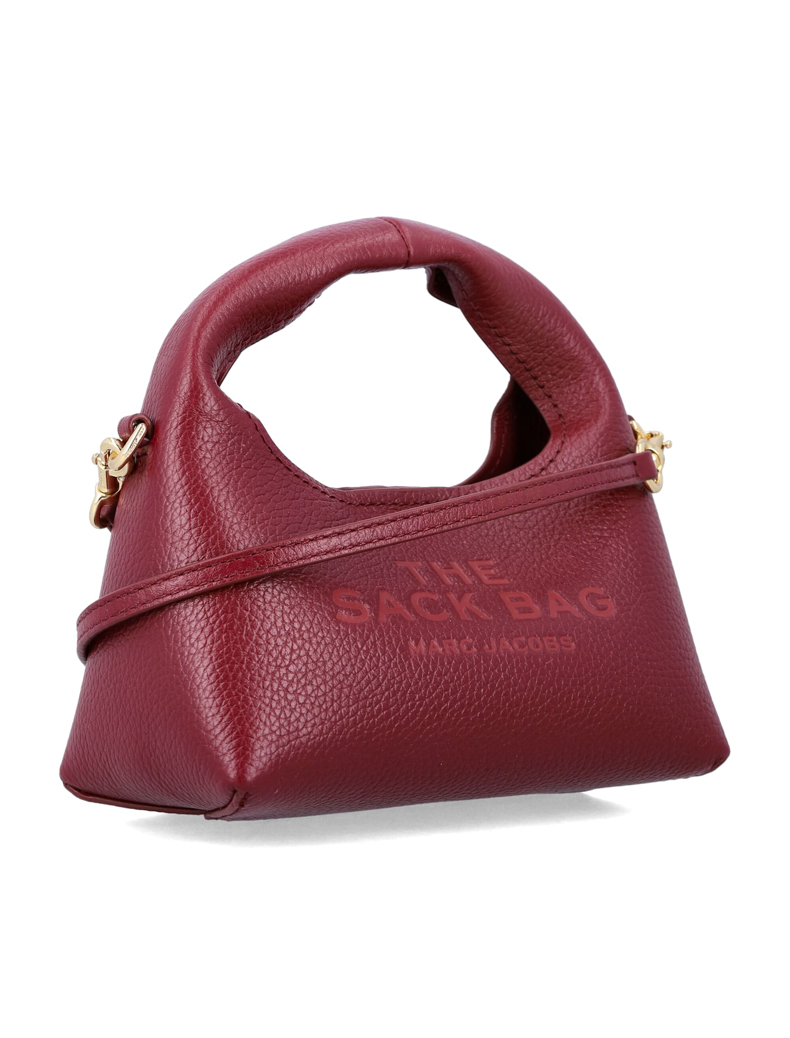 Marc Jacobs The Micro Crossbody Sack Bag In Full-grain Leatherdescription In Red