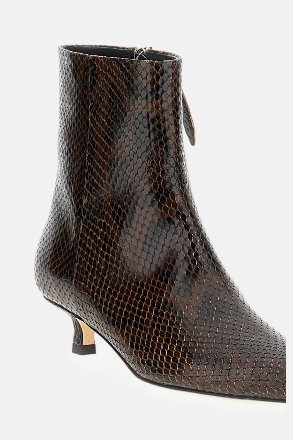 Aeyde Sofie Snake Print Calf Leather Moka In Brown