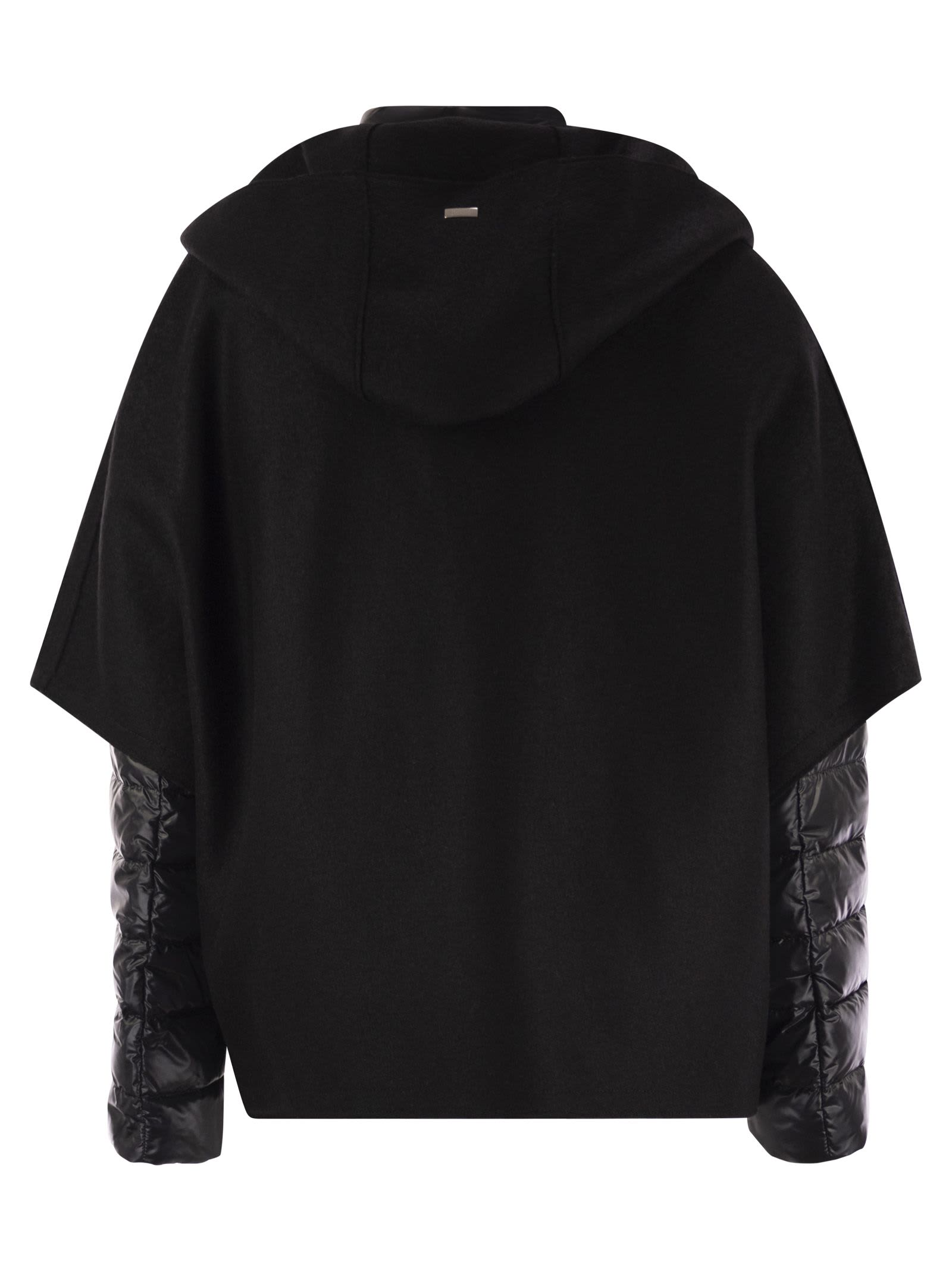 Herno Resort Hood In Ultralight Wool And Nylon In Black