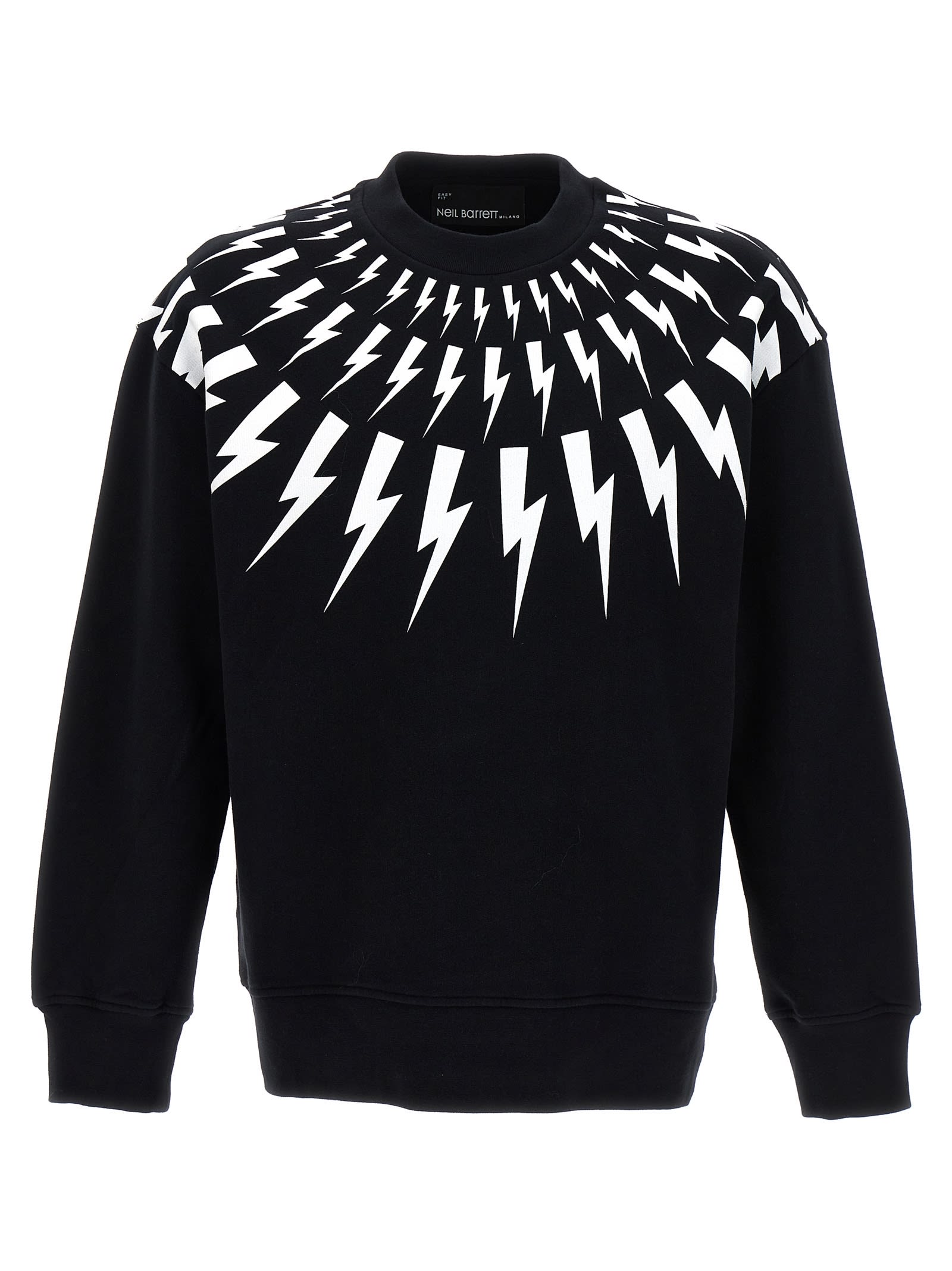 Shop Neil Barrett Thunderbolt Sweatshirt In White/black