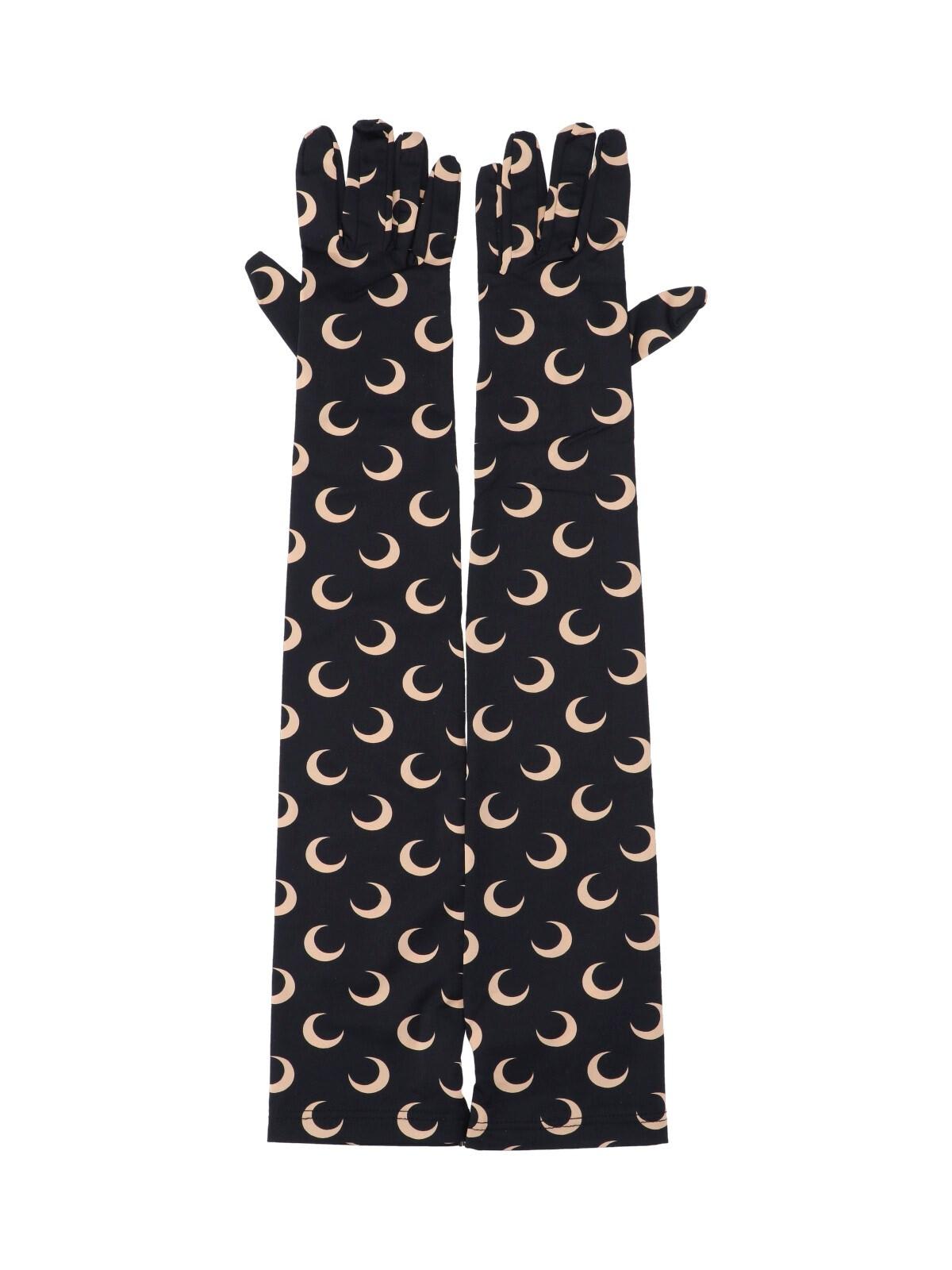 Marine Serre Regenerated All Over Moon Print Gloves In Inversetan