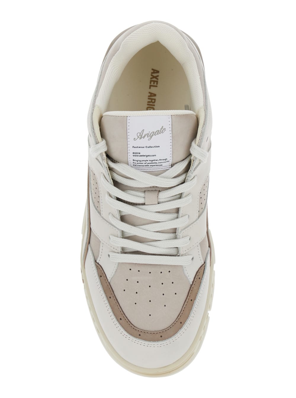 Axel Arigato Area Lo Beige Low Top Sneakers With Logo Patch On The Tongue And Chunky Sole In Leather Man In Neutral