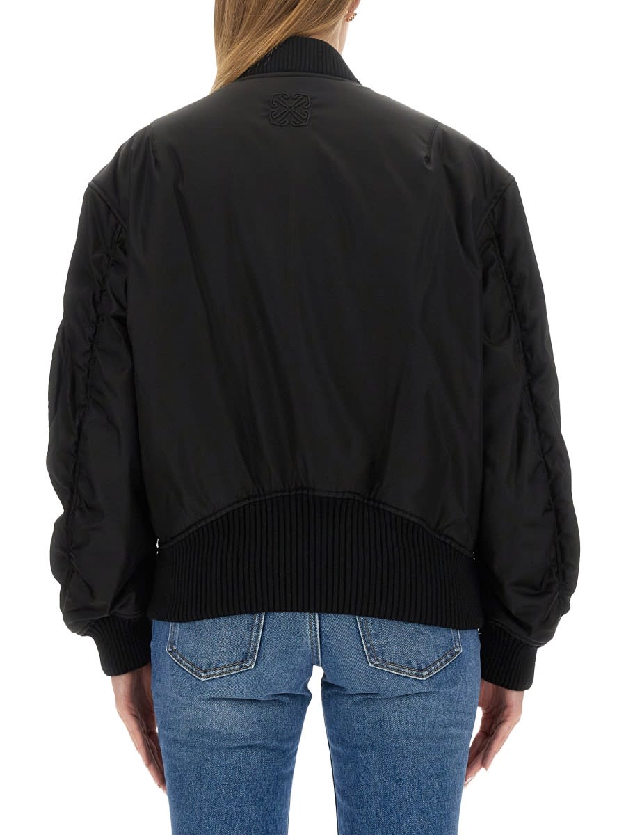 Shop Off-white Nylon Bomber Jacket In Black