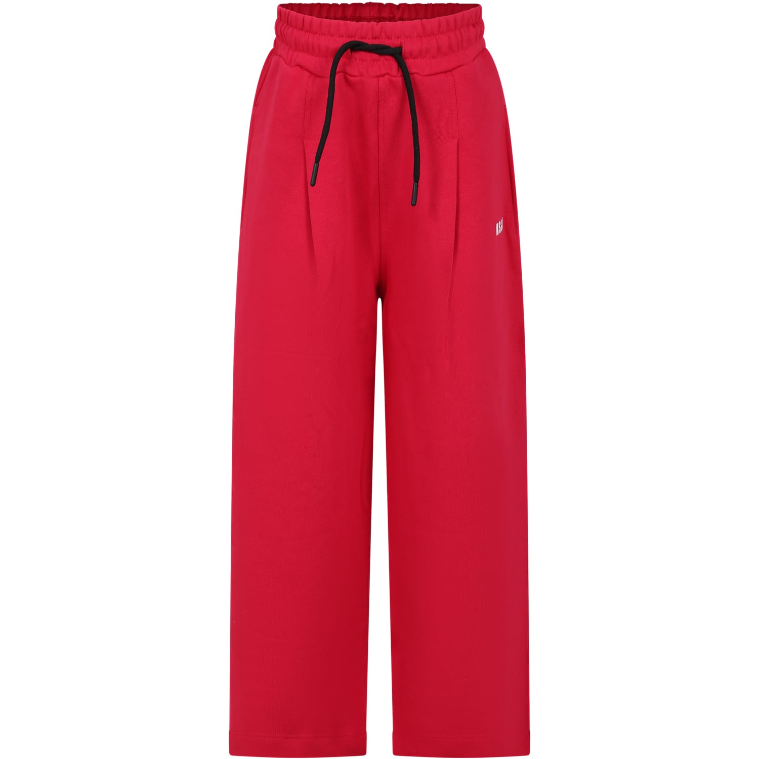 Msgm Kids' Fuchsia Trousers For Girl With Logo In Fucsia
