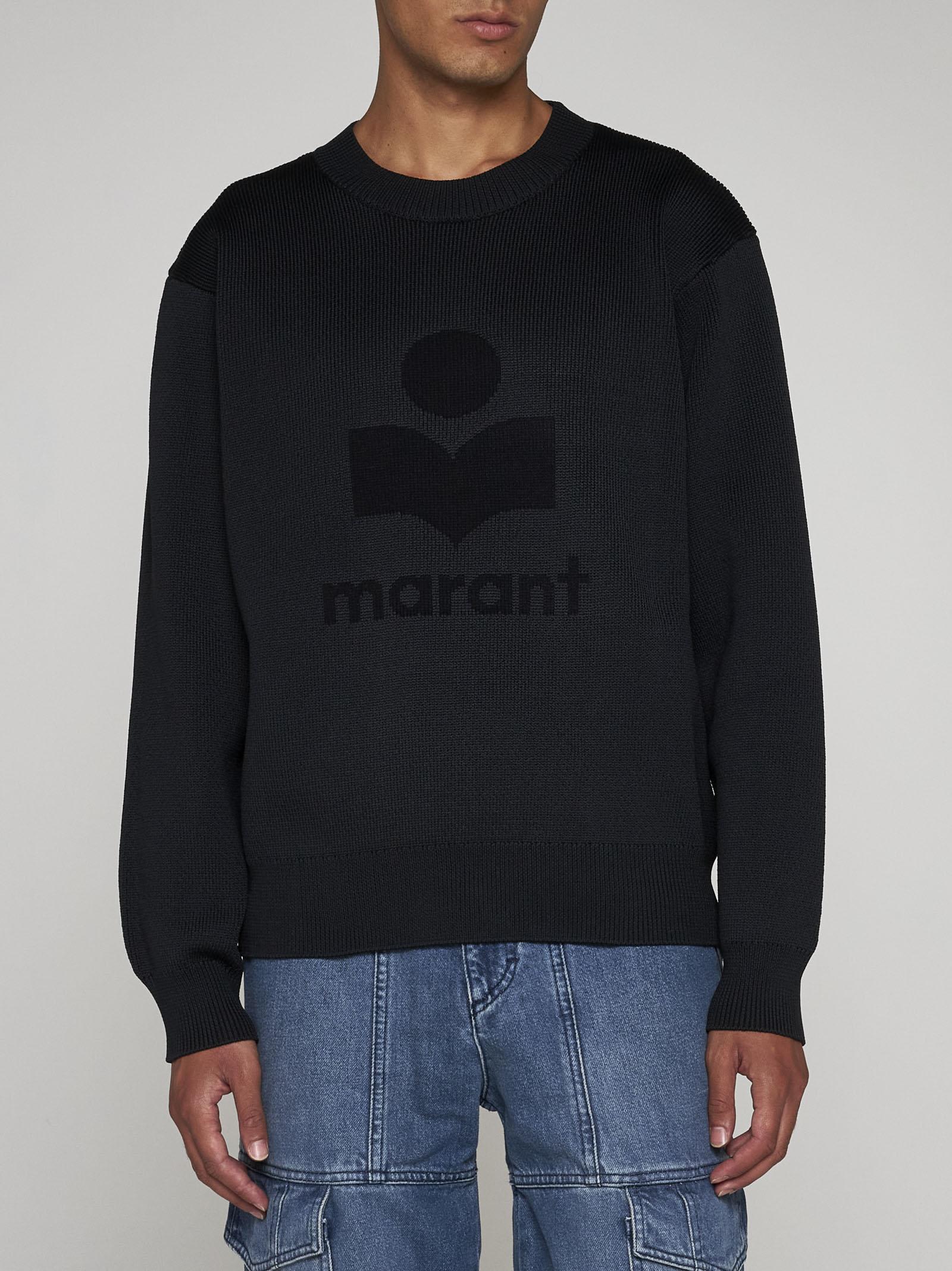 Isabel Marant Logo Intarsia Crewneck Sweater In Black