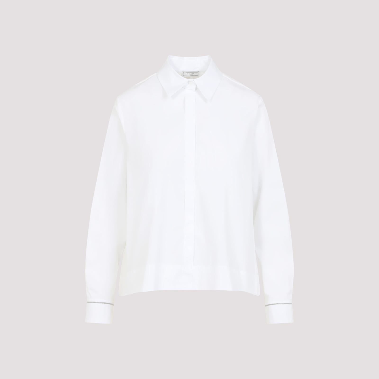 Shop Peserico Cropped Shirt In Bianco Luce