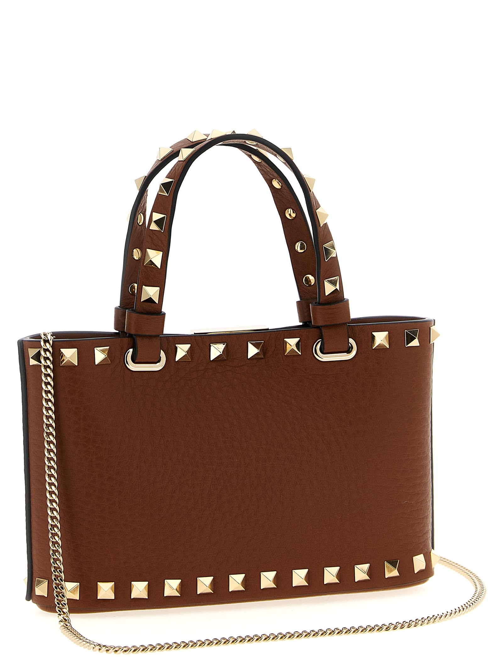 Valentino Gravani Rockstud Handbag In Brown