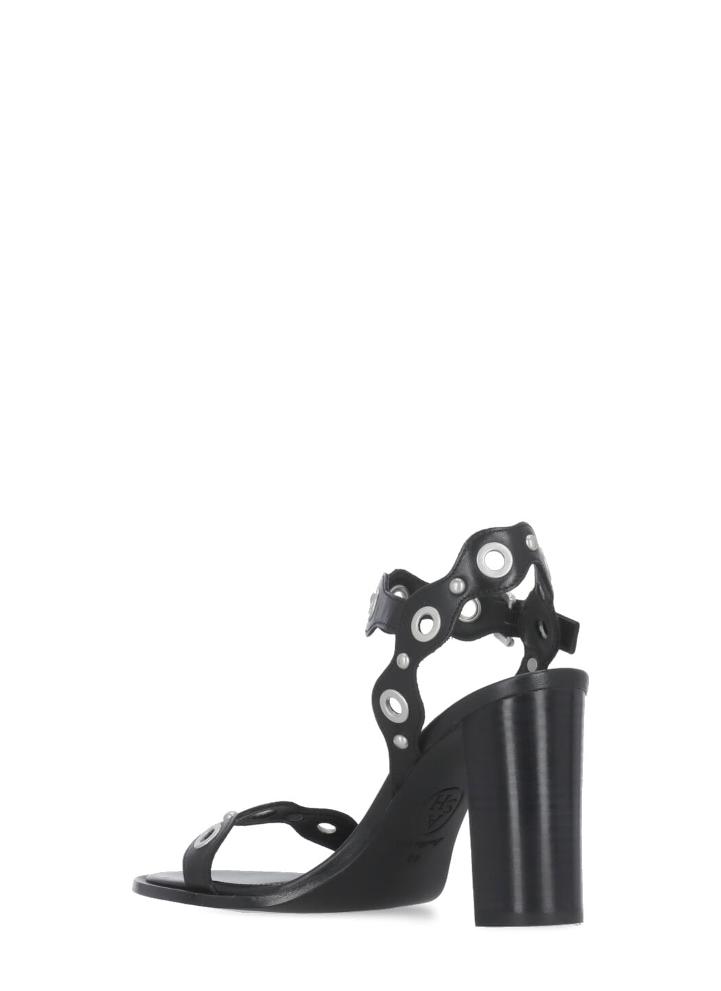 Ash 100mm Eyelet-embellished Heeled Sandals In Black